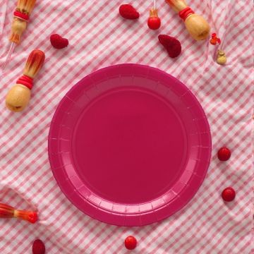 Piatto In Carta Cm 18 Magenta Pz.15