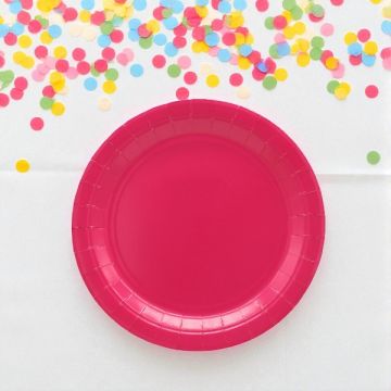 Piatto In Carta Cm 18 Fuxia Pz.15