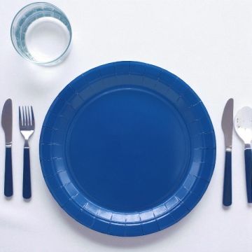 PIATTO IN CARTA CM 24 BLU PZ.15