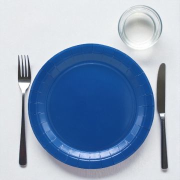 Piatto In Carta Cm 18 Blu Pz.15