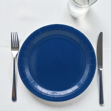 Piatto In Carta Cm 18 Blu Navy Pz.15