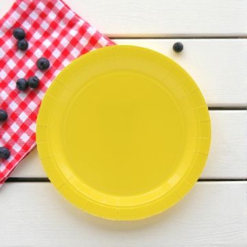 Piatto In Carta Cm 24 Giallo Pz.15
