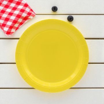 Piatto In Carta Cm 18 Giallo Pz.15
