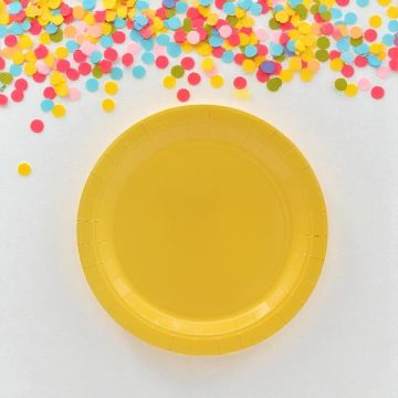 Piatto In Carta Cm 18 Giallo Mais Pz.15
