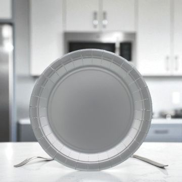 PIATTO IN CARTA CM 24 ARGENTO PZ.15