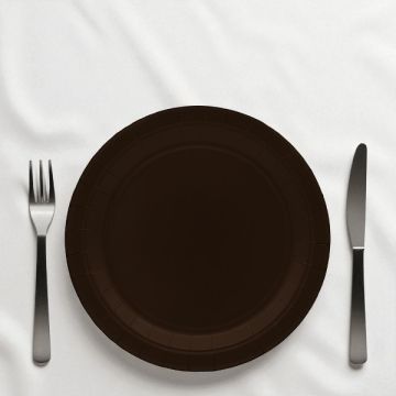 PIATTO IN CARTA CM 24 MARRONE PZ.15