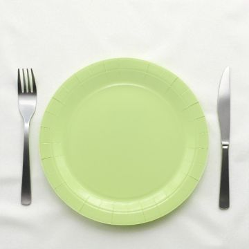 PIATTO IN CARTA CM 24 VERDE MELA PZ.15