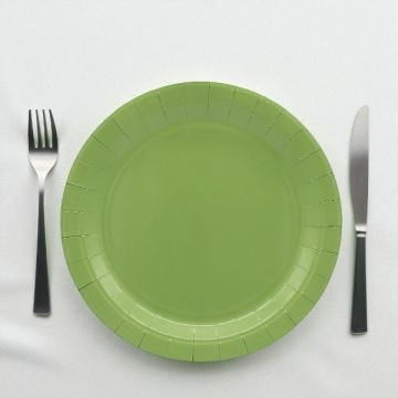 PIATTO IN CARTA CM 24 VERDE SALVIA PZ.15