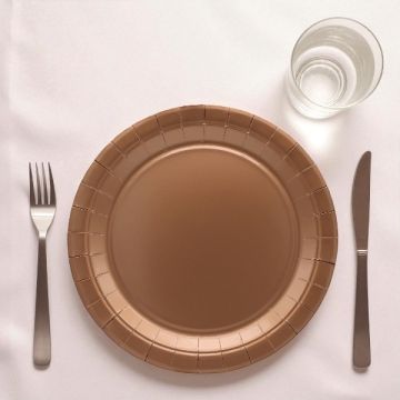 PIATTO IN CARTA CM 24 ROSA GOLD PZ.15