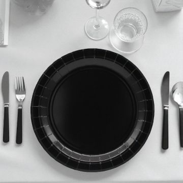 PIATTO IN CARTA CM 24 NERO PZ.15