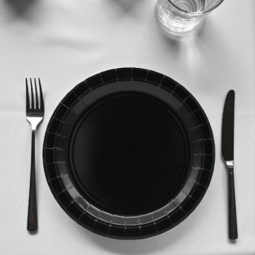 PIATTO IN CARTA CM 18 NERO PZ.15