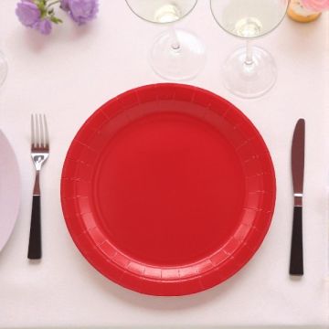 PIATTO IN CARTA CM 24 ROSSO PZ.15