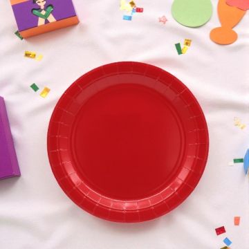 PIATTO IN CARTA CM 24 ROSSO SCURO PZ.15