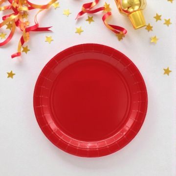 PIATTO IN CARTA CM 18 ROSSO SCURO PZ.15