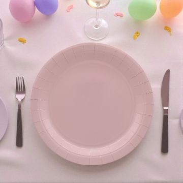 PIATTO IN CARTA CM 24 ROSATO PZ.15