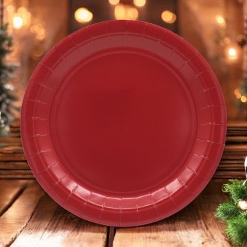 Piatto In Carta Cm 27 Bordeaux Pz.15