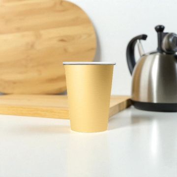 BICCHIERE IN CARTA ORO METAL PZ.15