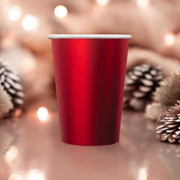 Bicchiere Carta Cc250 Rosso Metal Pz.15