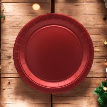 Piatto In Carta Cm 27 Rosso Metal Pz.15