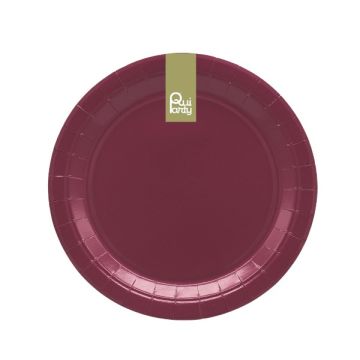 Piatto In Carta Cm 24 Borgogna Pz.15