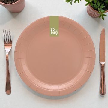 Piatto In Carta Cm 24 Terracotta Pz.15