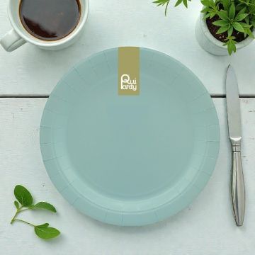 Piatto In Carta Cm 18 Verde Polvere Pz15