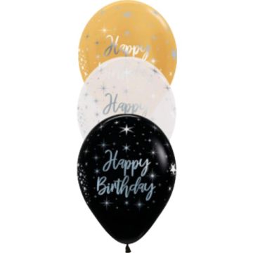 Palloncino Happy Birthday Metal 12"pz.12