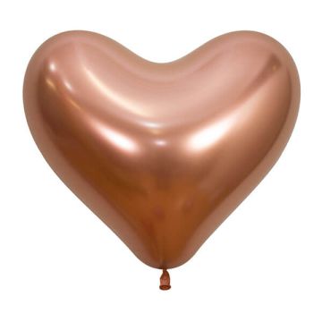 Palloncino cuore rose gold reflex 14" pz.12