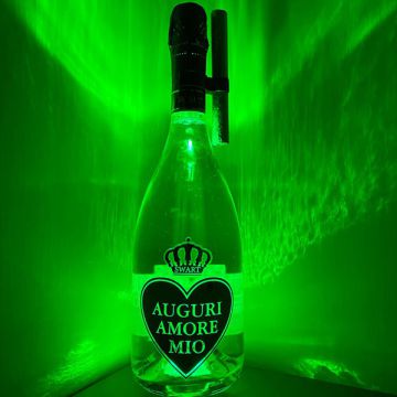 Bottiglia Luminosa Verde A.M. con Fontana e Clip