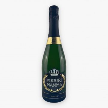Bottiglia con Cristalli – Regalo Elegante “Auguri Mamma”