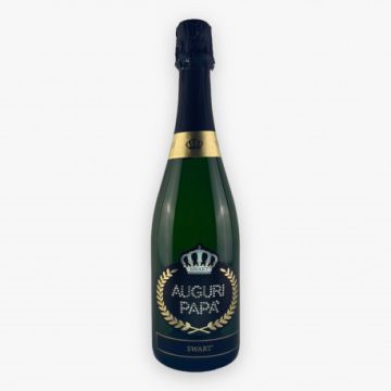 Bottiglia con Cristalli – Regalo Elegante “Auguri Papà”