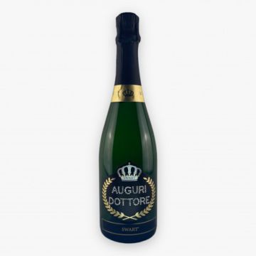 Bottiglia con Cristalli – Regalo Elegante “Auguri Dottore”