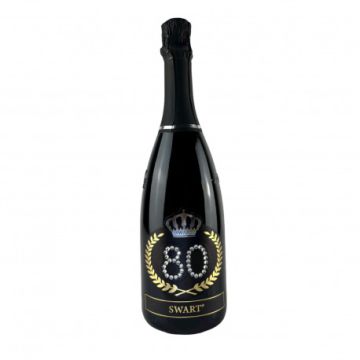 Bottiglia con Cristalli – Regalo Elegante per 80 Anni