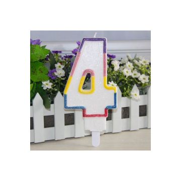 CANDELINA NUMERO 4 MULTICOLOR PZ.1