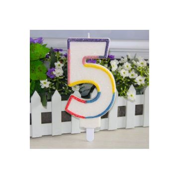 CANDELINA NUMERO 5 MULTICOLOR PZ.1