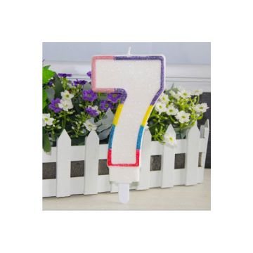 CANDELINA NUMERO 7 MULTICOLOR PZ.1