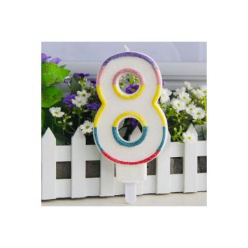 CANDELINA NUMERO 8 MULTICOLOR PZ.1