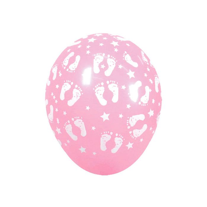 Palloncino Piedini Bambina 12" Pz.100 Colore Standard Rosa 009 Stampa Bianca Cm.30 main product photo