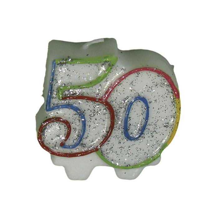 Candeline 50 Multicolor Glitter Cm.h.7 X Cm.l.6.5 main product photo