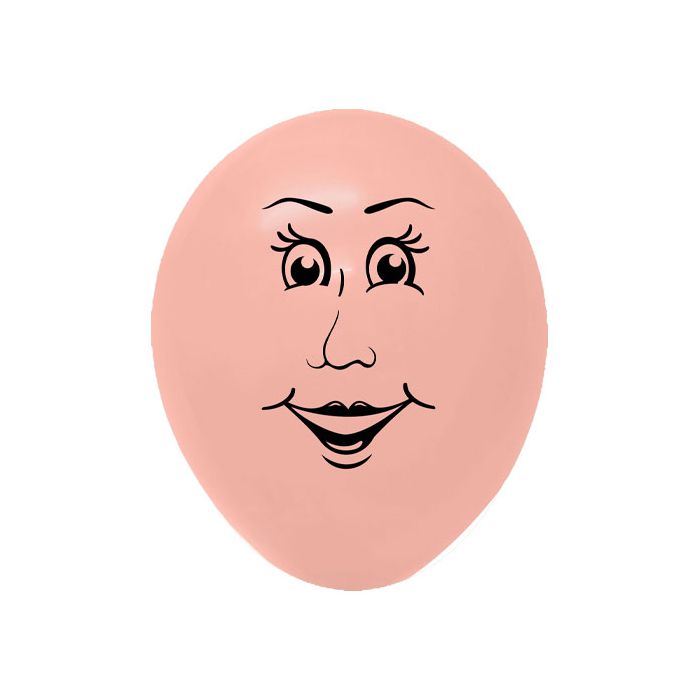 Palloncino Faccia Femmina (16") Pz.100 Colore Standard Pesca 060 Stampa Nera Cm.40 main product photo