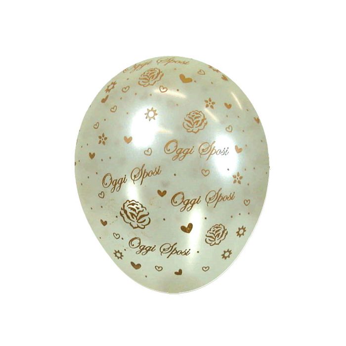 Palloncino Oggi Sposi 12" Pz.100 Colore Pastello Pesca 160 Stampa Oro Cm.30 main product photo