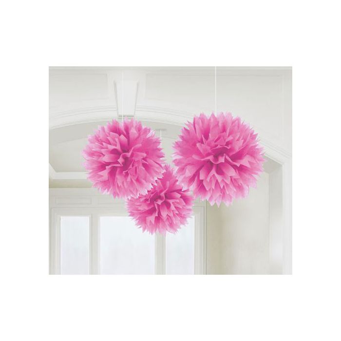 Decorazione pom pom rosa pz.3 cm.40.6 main product photo