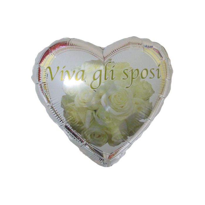 Palloncino Matrimonio W Gli Sposi Pz.1 Mylar Cuore 18" Cm.45 main product photo