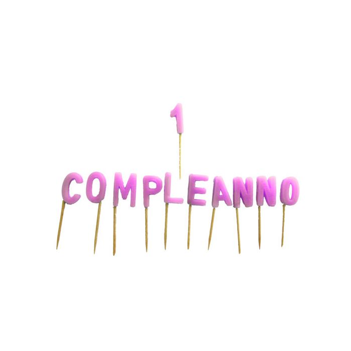 Candelina 1° Compleanno Rosa Pz.1 main product photo