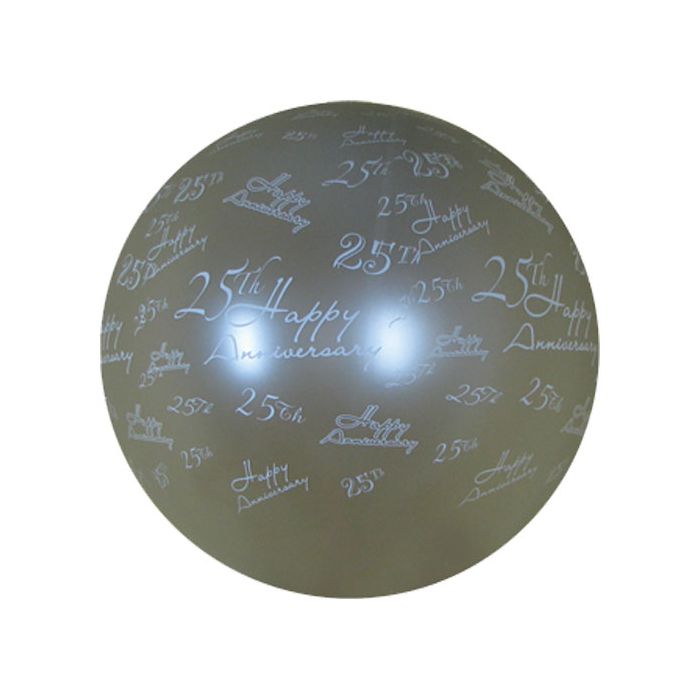 Palloncino 25° Anniversario (36") Pz.5 Colore Perlato Argento 481 Stampa Bianca Cm.90 main product photo