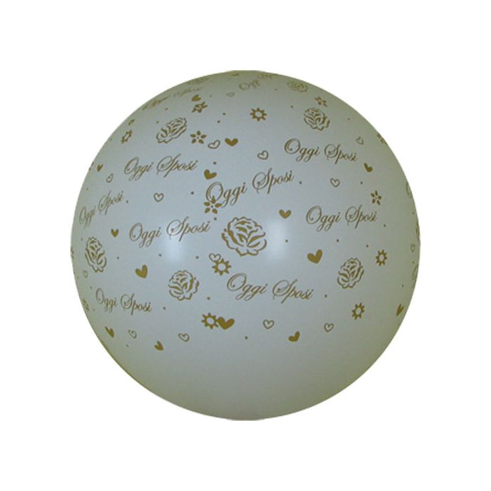Palloncino Oggi Sposi Roses (36") Pz.5 Colore Standard Bianco 005 Stampa Oro Cm.90 main product photo