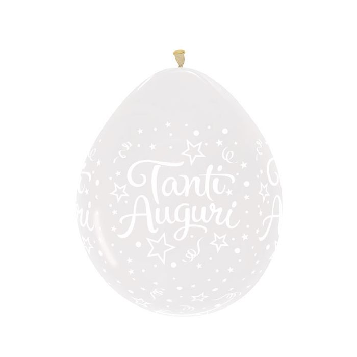 Palloncino Tanti Auguri (18") Pz.25 Colore Crystal Trasparente 390 Stampa Bianca Cm.50 main product photo