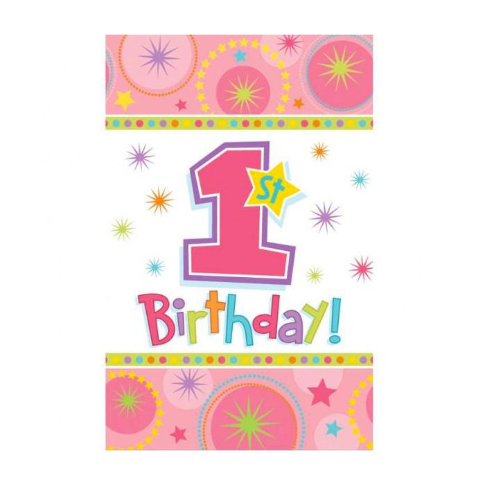 Tovaglia 1° Compleanno Bambina Pz.1 Cm.137x259 main product photo