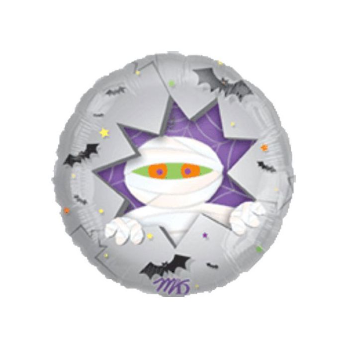 Palloncino Mummia Halloween Pz.1 Mylar Tondo 24" Cm.61 main product photo