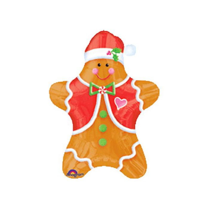 Palloncino Gingerbread Man Pz.5 Mylar Sagomato Cm.66 X 91 main product photo